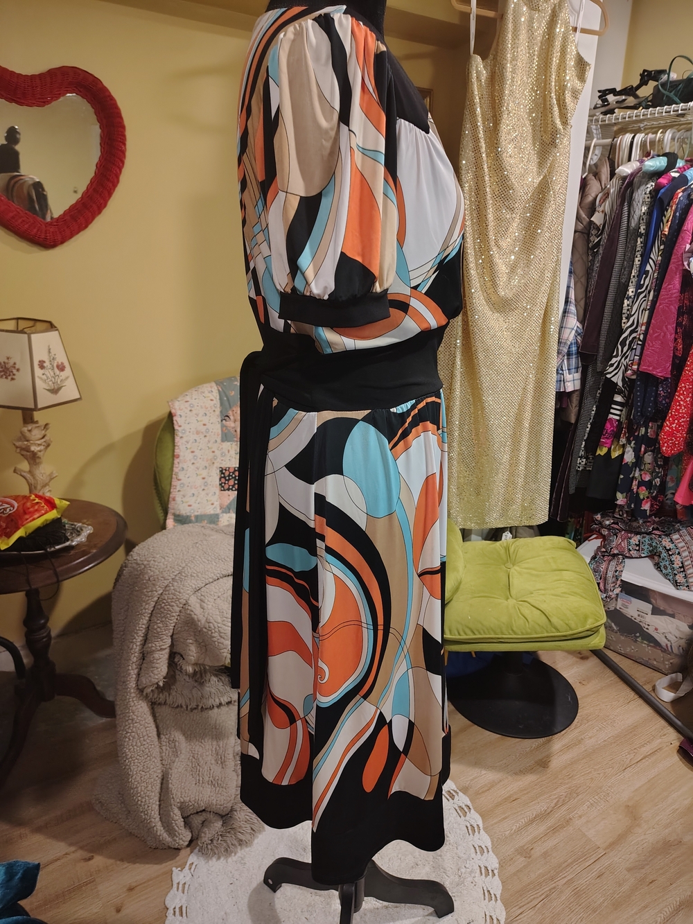 Rabbit Rabbit Rabbit Multicolor Swirl Midi Skirt Dress - Picture 9 of 16